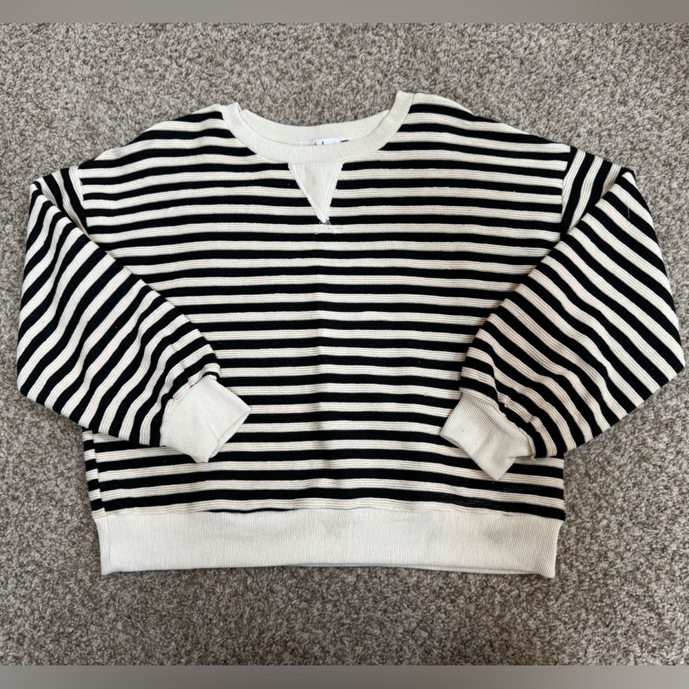 Striped Black and Cream Women's Pullover